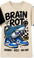 Brain Rot Shark Graphic T-Shirt shirt mockup