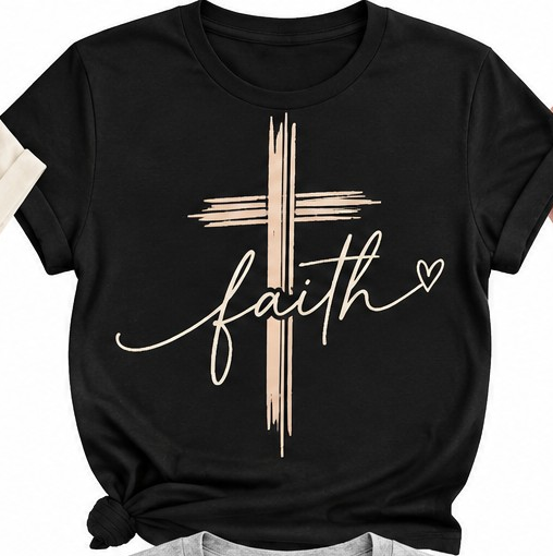 Faith Cross Graphic T-Shirt shirt mockup