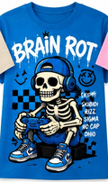 Brain Rot Skeleton Gamer Graphic T-Shirt shirt mockup