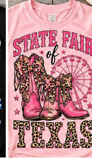 State Fair of Texas Pink Boots Graphic T-Shirt shirt mockup