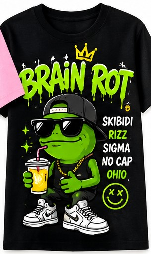Brain Rot Slang Graphic T-Shirt shirt mockup