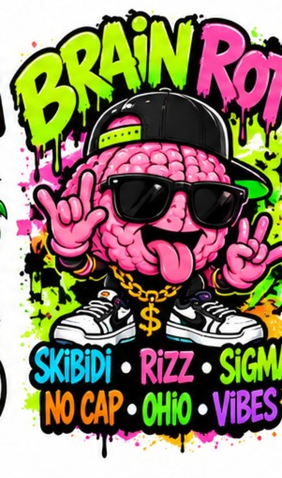 Brain Rot Skibidi Rizz Graphic T-Shirt