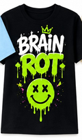 Brain Rot Smiley Graphic T-Shirt shirt mockup