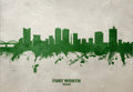 Fort Worth Texas green skyline graphic