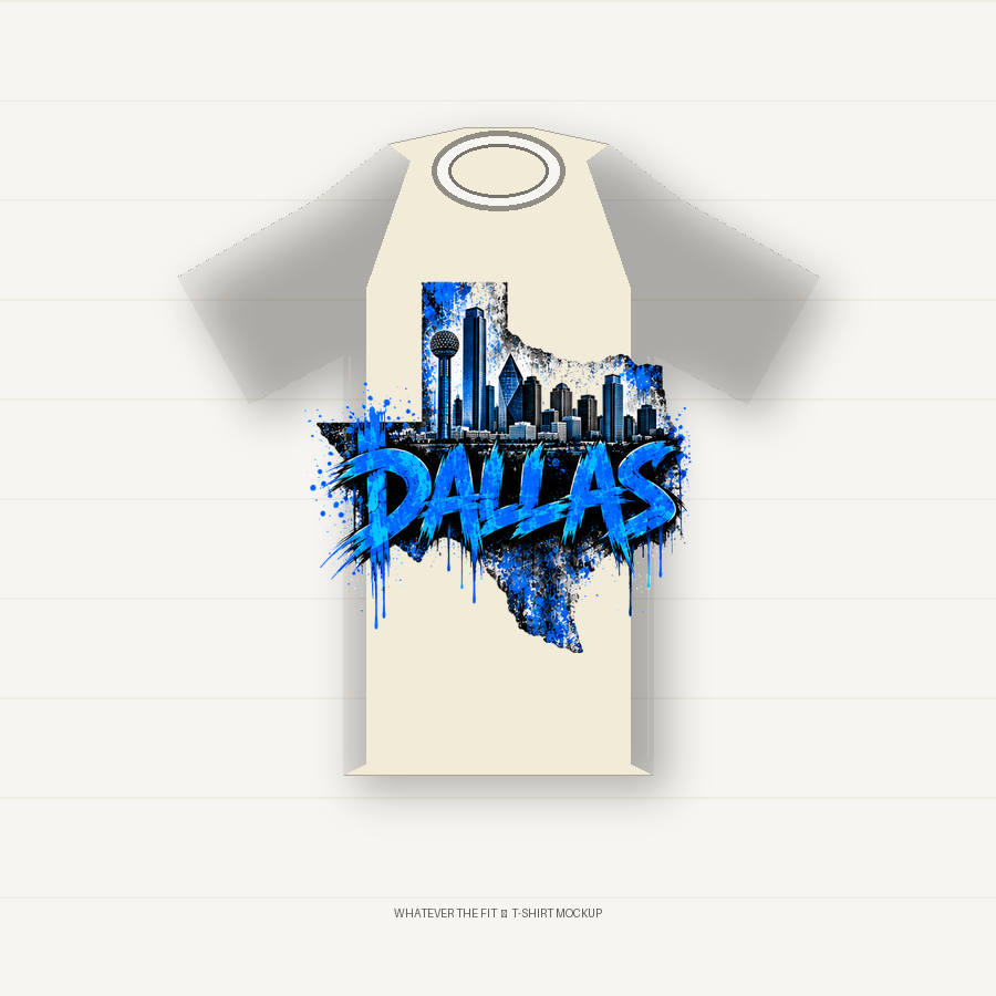 Dallas Texas City Series Graphic T-Shirt product mockup