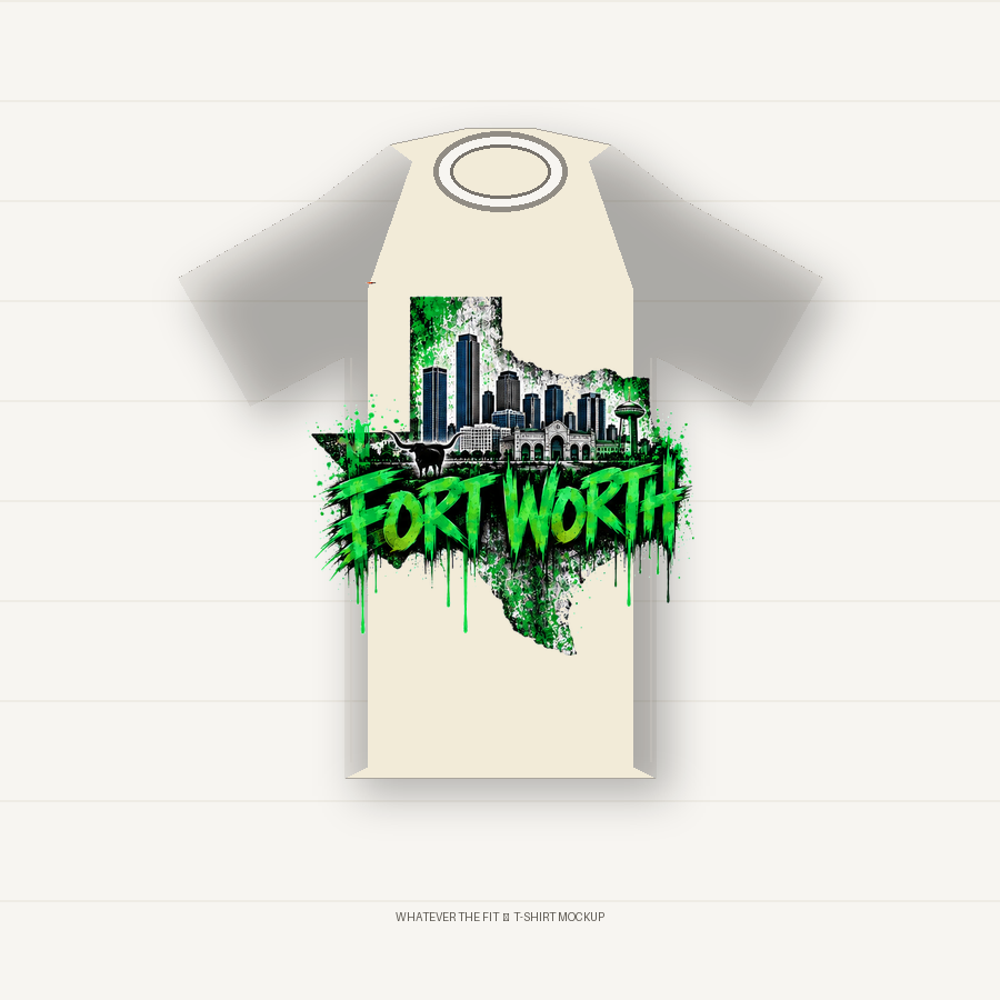 Fort Worth Texas City Series Graphic T-Shirt product mockup