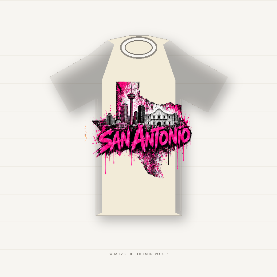 San Antonio Texas City Series Graphic T-Shirt product mockup