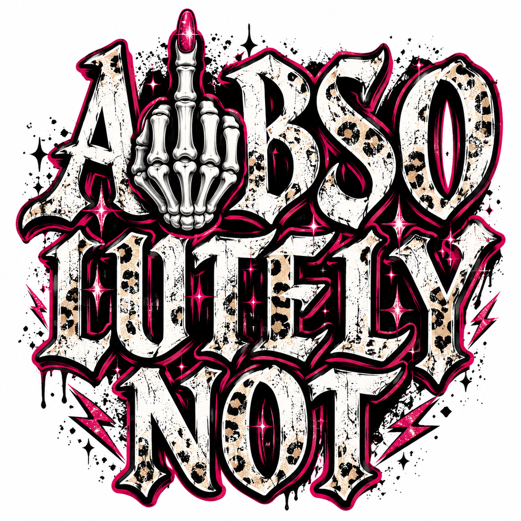 Original Abso Lutley Not pink leopard gothic artwork
