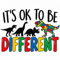 Colorful It’s OK to Be Different dinosaur autism awareness shirt design