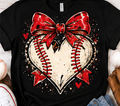 Baseball Heart Bow baseball graphic shirt mockup