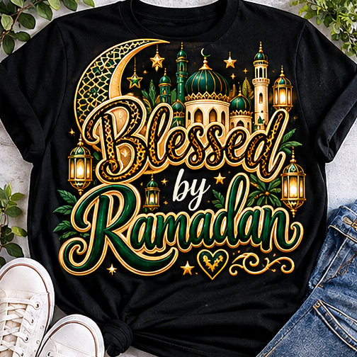 Blessed by Ramadan shirt mockup