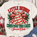 Cream T-shirt mockup featuring Little Debbie Christmas Tree Cakes Social Club holiday graphic