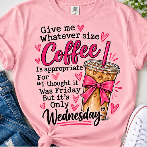 Coffee Wednesday graphic tee in Pink