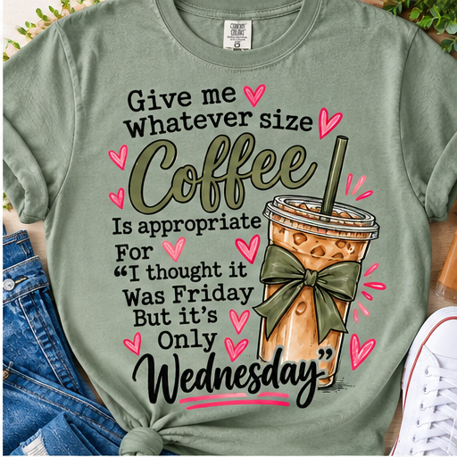 Coffee Wednesday graphic tee in Sage