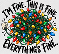 I'm Fine, This Is Fine, Everything's Fine funny tangled Christmas lights graphic
