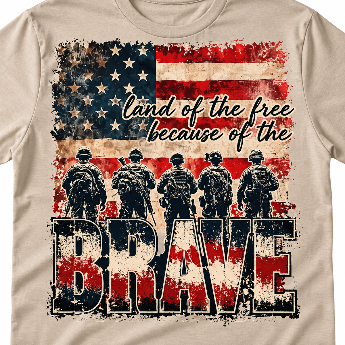 Land of the Free Because of the Brave military shirt