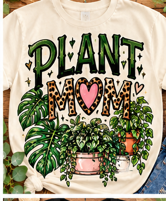 Plant Mom Graphic Tee shirt mockup