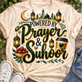Powered by Prayer and Suhoor shirt mockup