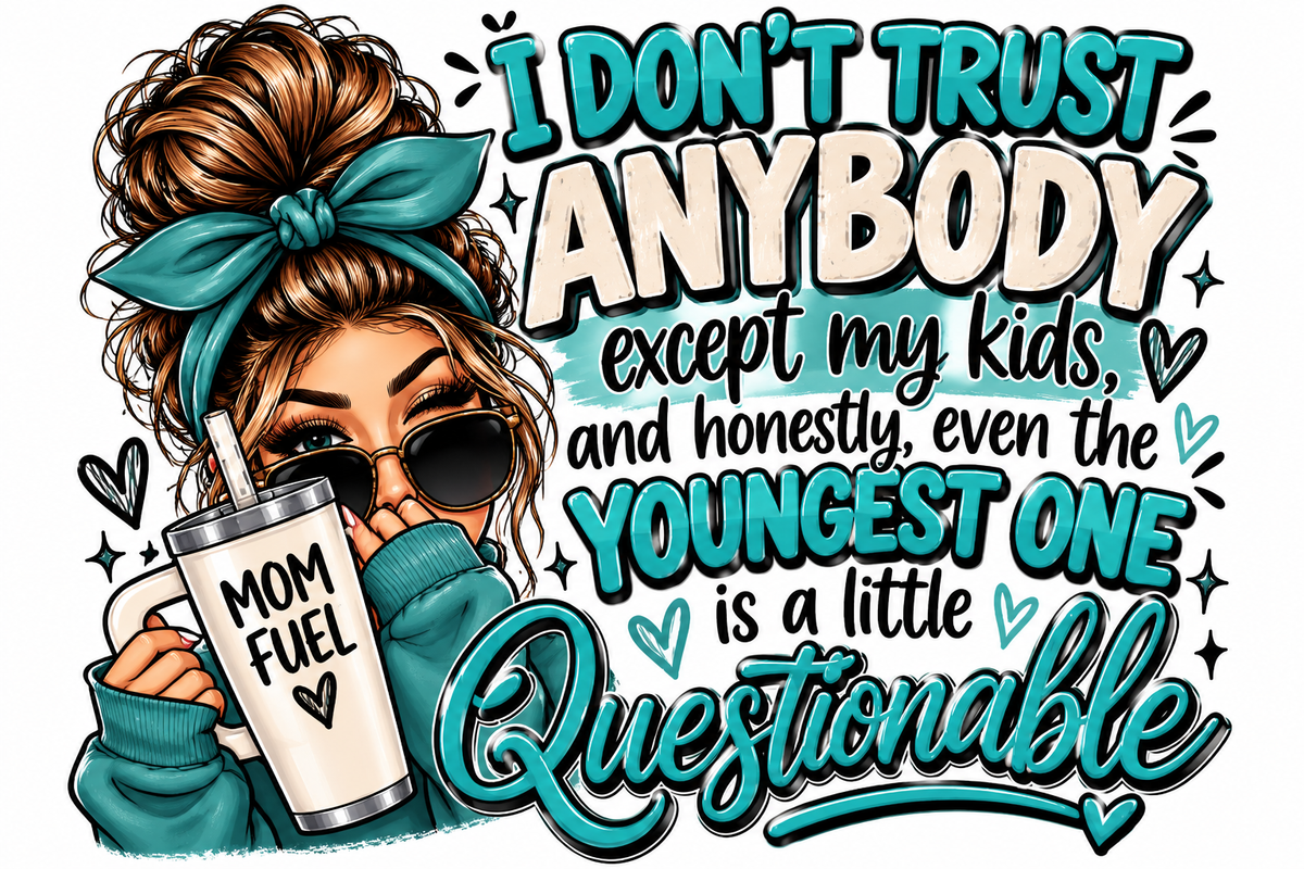 Teal and cream sassy mom graphic tee design