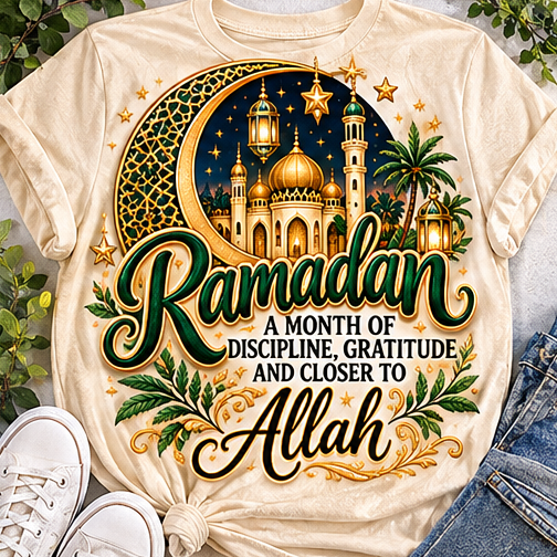 Ramadan discipline gratitude closer to Allah shirt mockup